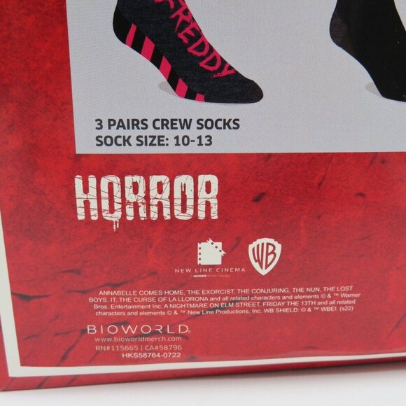 Bioworld HORROR 13 Scary Days of Socks Advent Box Men One Size Ankle Crew - Picture 5 of 10